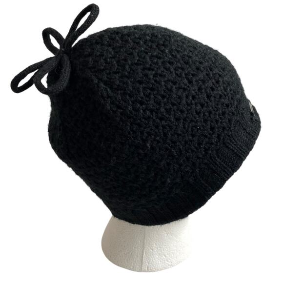 Merrell Knit Beanie Black Tassel Loops Fleece Lined Hat One Size Boho Outdoor - Picture 9 of 15